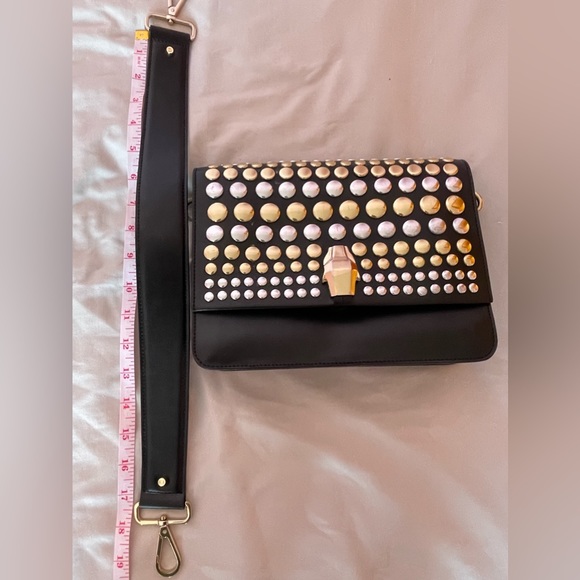 Cavalli class black handbag with decor - Picture 4 of 15